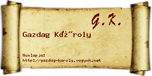 Gazdag Károly névjegykártya