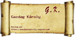 Gazdag Károly névjegykártya